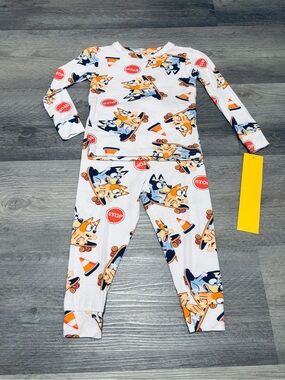 Kids White Puppy & Traffic-Print Long Sleeve Pajama Set